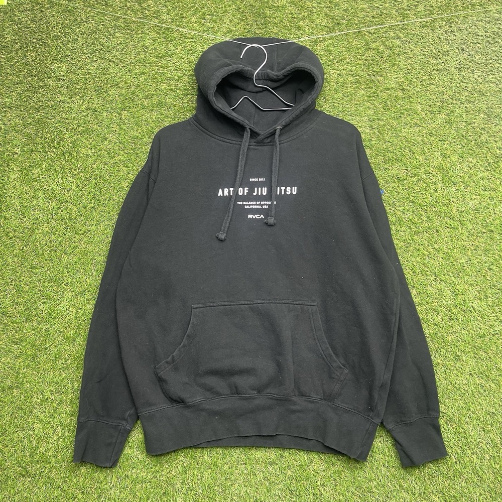 RVCA x AOJ Art Of Jiu jitsu BJJ Hoodie Mens Medium Rare Special Edition Black